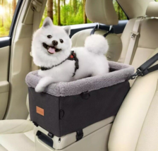 Dog Car Seat for Small Dog Center Console Dog Booster Seat with Metal Frame - £19.37 GBP