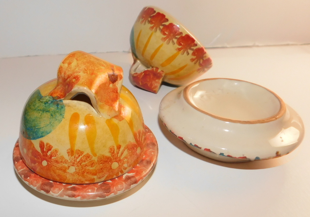 Image 2 of Italian Pair of Lady Salt Cellars Table Top Decor Handmade In Italy Hand painted