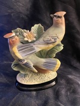 Vintage Enesco Cedar Wax Wing In Pot Figurine 5-3/4&quot; Birds Figure - £15.81 GBP