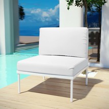 Harmony Armless Outdoor Patio Aluminum Chair White White EEI-2600-WHI-WHI - £285.49 GBP