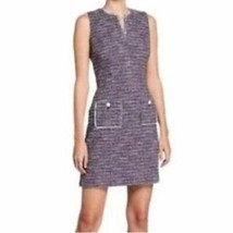 NWT Womens Size 10 Karl Lagerfeld Paris Purple Camilo Tweed Sheath Dress - £32.81 GBP