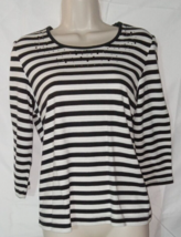 Drapers And Damons  Black Striped Long Sleeve Pullover  size small - £7.46 GBP