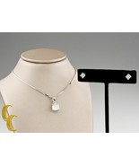 2.31 CTW Princess Cut Diamond  14k White Gold Earring &amp; Pendant Jewelry Set - £5,451.34 GBP