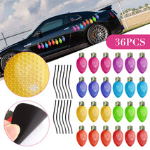 36X Magnet Reflective Stickers Christmas Light Bulb Shaped Decal Car Hom... - £14.93 GBP