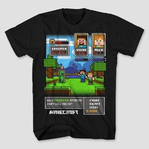 Boys Minecraft Black Creeper Steve Alex T-Shirt Size-14-16 Nwt - £7.15 GBP