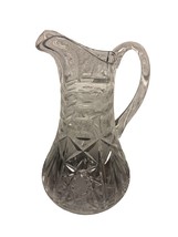 Antique ABP American Brilliant Period Heavy Cut Glass Crystal Water Pitcher 9&quot; - £45.01 GBP