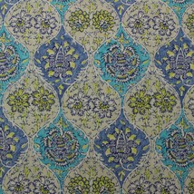 WAVERLY KINGS TURBAN PRUSSIAN BLUE FLORAL DAMASK MULTIUSE FABRIC BY YARD... - $10.22