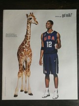 2011 Chis Bosh USA Basketball with Giraffe Got Milk? Original Color Ad 1... - £4.48 GBP