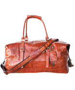 Leather Cow Hide Carry-On Duffle Duffel Weekend Luggage Travel Bag 1830AF - €118,13 EUR