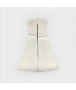 Saks Fifth Ave Women’s White Long Leather Gloves #19501 - 7.5 - Made In ... - €12,67 EUR