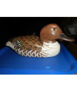 Vintage Hand Carved &amp; Hand Painted SIGNED Wood Duck Decoy Figurine Very ... - £29.01 GBP