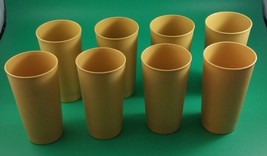8 piece lot Tupperware Tumblers Cups 873-8 / 8 Ounce Harvest Gold 5.25” ... - $11.87