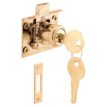 Prime-Line Bright Brass Gold Steel Cabinet/Drawer Lock - €19,02 EUR
