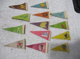 13 VINTAGE GOTHAM ELECTRIC FOOTBALL PLAYERS FLAGS RARE - $49.49