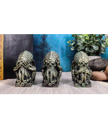 Ocean Cthulhu Skull Monsters Chibi See Hear Speak No Evil Mini Figurines... - £29.48 GBP