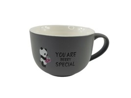 Porcelain Ceramic Coffee Mug Tea Cup Panda Bear You Are Berry Special LARGE GRAY - $19.47