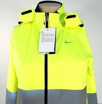 Nike Shield Flash Volt &amp; Reflective Silver Hooded Running Jacket Women&#39;s... - $399.99