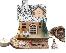 Wooden House LED Light With Tree Custom Christmas DIY Lights Mini For Ch... - $9.78