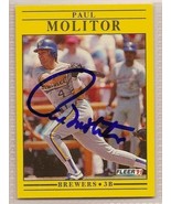 Paul Molitor Autographed Baseball Card Signed Twins Brewers WS MVP HOF F... - £18.90 GBP