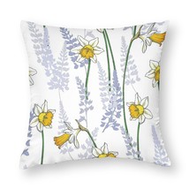 Mondxflaur White Flowers Pillow Case Covers for Sofas Polyester Decorative Home - £8.78 GBP+