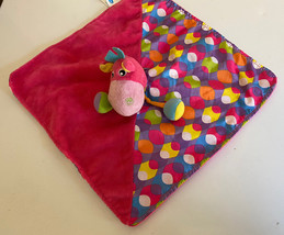 Playgro Cuddle Blanket 13”Pink/Multicolor Horse Plush Lovey Baby Toy - £7.39 GBP