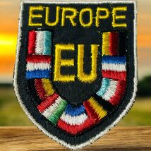 Vtg EU European Union Many Flags Of EUROPE Embroidered Cloth Patch Badge - $14.87