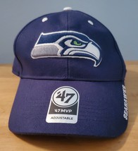 Seattle Seahawks 47 Brand Condenser MVP Adjustable Hat Baseball Cap - £14.78 GBP