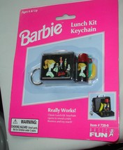 Miniature Barbie doll Keychain doubles as lunchbox w thermos banana new n packag - $16.99