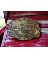 Bergamot Brass Works Model A Ford Car Belt Buckle V-37 Vintage Rockabilly - $37.36 CAD