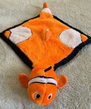 My Bankey Orange White Fish Thick Plush Lovey Security Blanket Black Sat... - $9.31