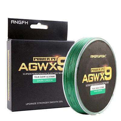 Angryfish 9 strands 300m/327YD Super PE  Fishing Line Strong Strength Line Threa - £31.26 GBP