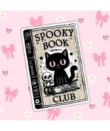 Spooky Book Club Sticker: Black Cat Halloween Vinyl Sticker. Different S... - $2.96+