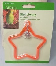 Bird Swing With Bell Star Shape Orange Hangs 4&quot; Small Pet - £3.85 GBP