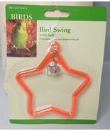 Bird Swing With Bell Star Shape Orange Hangs 4&quot; Small Pet - £3.80 GBP