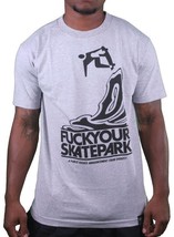 Dissizit Mens Grey FYSP Fu$k Your Skate Park Skateboarding T-Shirt SST12-593 NWT - £14.97 GBP