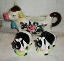 Cow Creamer with Cow Salt &amp; Pepper Shakers Set - £10.98 GBP