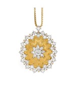 Buccellati Diamond and 18k Gold Pendant-Brooch Necklace 3.80ctw - $1,735,856.01 MXN