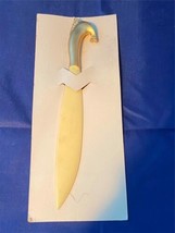 Vintage NOS Letter Opener Plastic Celluloid Horse Head Chess Knight Shape Gold - £14.82 GBP