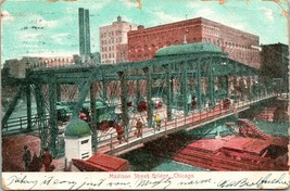 Vtg Postcard 1909 UDB Madison Street Bridge Chicago, Illinois postcard - £4.76 GBP