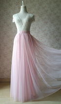 Pink Long Tulle Skirt Outfit Custom Plus Size Bridesmaid Tulle Skirt image 12