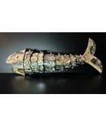 1970s Abalone Mother of Pearl Figural Segmented Fish Shaped Bottle Opener - $126.21