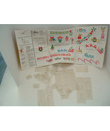 Vintage arrow Christmas fabric painting plastic printer blocks letters d... - $19.79