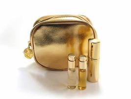 ESTEE LAUDER Perfume Spray Trio in Gold Makeup Bag Beautiful Pleasures Sensuous  - £31.09 GBP