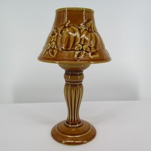 Yankee Candle Amber Pumpkin Porcelain Tealight Votive Holder &amp; Shade 2 Pieces - £19.74 GBP