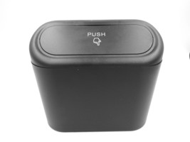 Car Trash Can with Spring Lid, Mini Car Trash Can with Lid and Hook - Black - £11.63 GBP