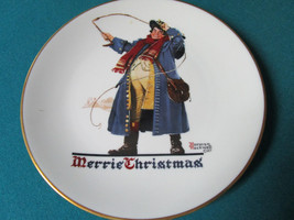 Norman Rockwell Plate &quot;Jolly Coachman&quot; 1982 Christmas Plate Nib Original - £35.52 GBP