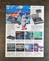 Vintage 1992 Sega Genesis Game System Sonic Hedge Hog 3 Page Original Color Ad - £5.30 GBP