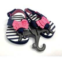 New Sinetico Girls Infant Baby Size 3 Navy Blue Pink Flip Flop Sandals T... - £9.93 GBP