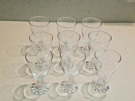 Vintage Set of Nine 4 1/2&quot; Tall Bubble Boopie Clear Glass Juice Wine Glasses - £31.61 GBP
