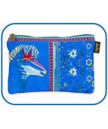 Laurel Burch &quot;Blue Batik Horse&quot;~#LB8512A Canvas 9&quot;x6.5&quot; Cosmetic Bag~Bra... - £9.26 GBP